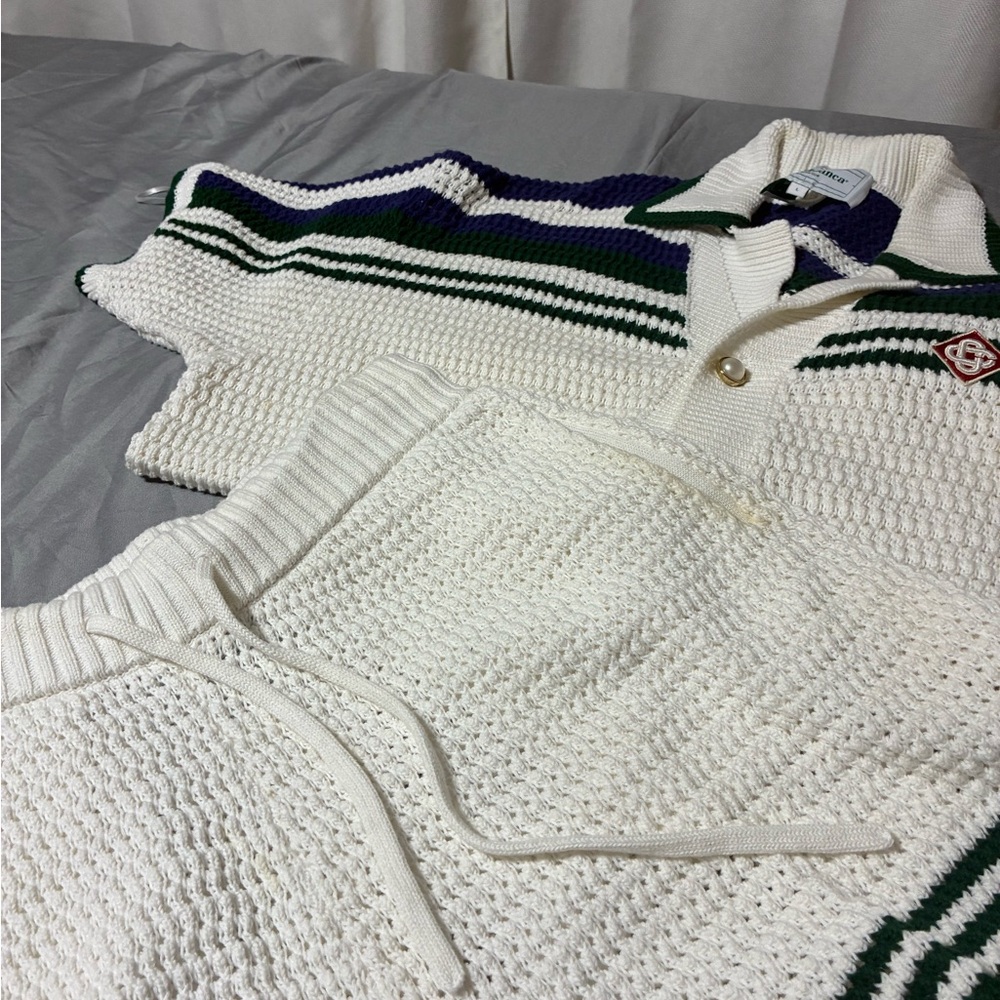 Casablanca Tennis Club Knit Set Cardigan and Shorts size M/L